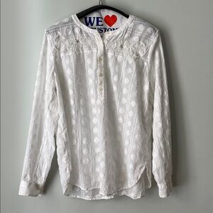 LOFT White Boho Popover Blouse